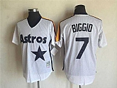 Houston Astros #7 Craig Biggio White Mitchell And Ness Throwback Pullover Stitched Jersey,baseball caps,new era cap wholesale,wholesale hats